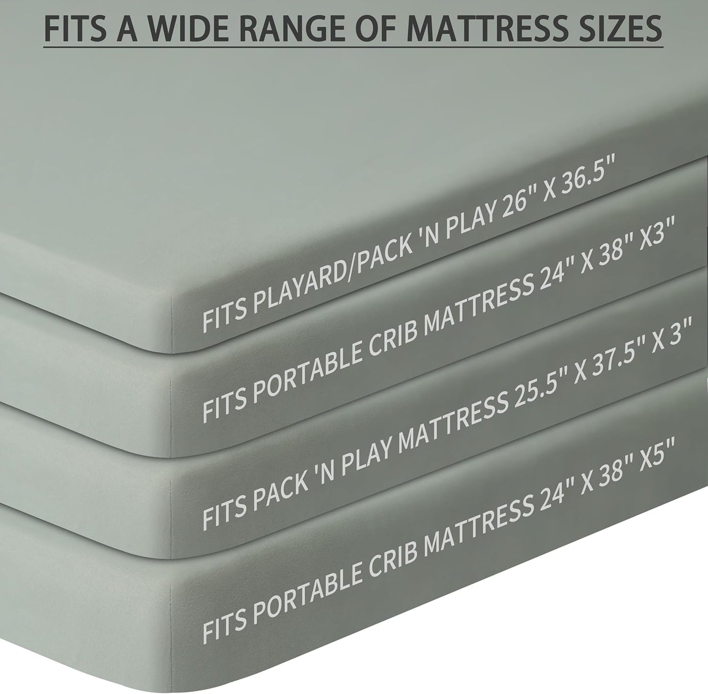 Pack and Play Sheets Fitted, 2 Pack Pack n Play Sheets for Graco Pack n Play Mattress, Unisex