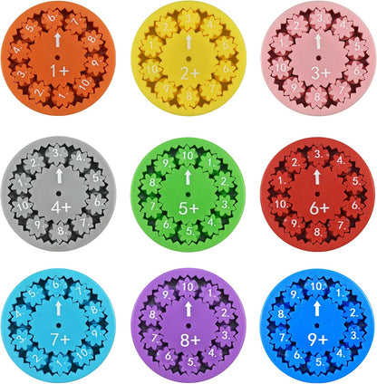 9 Pcs Math Fidget Spinner Math Facts Fidget Toys Fidget Spinners,Fun Early Education Math Fidget Spinners Gmaes,Fidget Spinner Learning Math Fidget Toy Game for Kids (Addition and Subtraction)