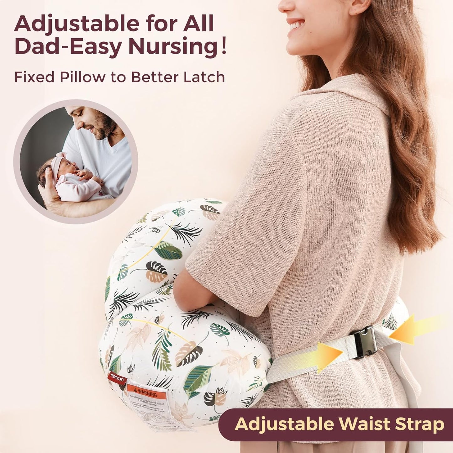 Momcozy Pioneering Safety Fence Nursing Pillow for Breastfeeding- Wider Feeding Pillows for More