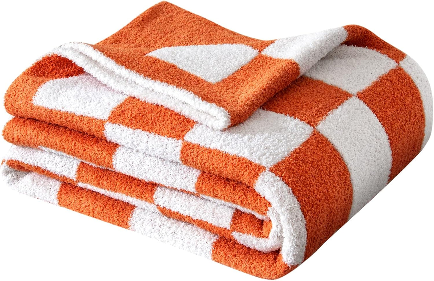 SeaRoomy CheckeredThrow Blanket, Soft Fluffy Microfiber Knit Throw Blanket for Couch Bed, Warm Cozy