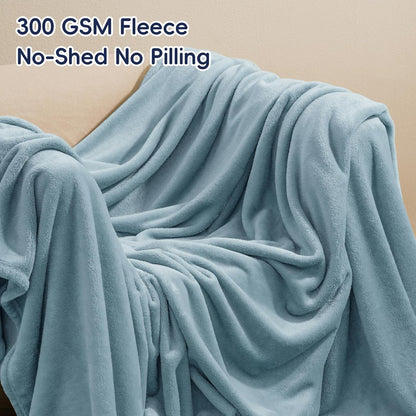 PHF Ultra Soft Fleece Blanket Twin Size, No Shed No Pilling Luxury Plush Cozy 300GSM Lightweight