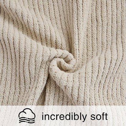 SeaRoomy Knit Throw Blanket,Super Soft Cozy Reversible Waffle Blanket,Warm Fluffy Fuzzy Plush