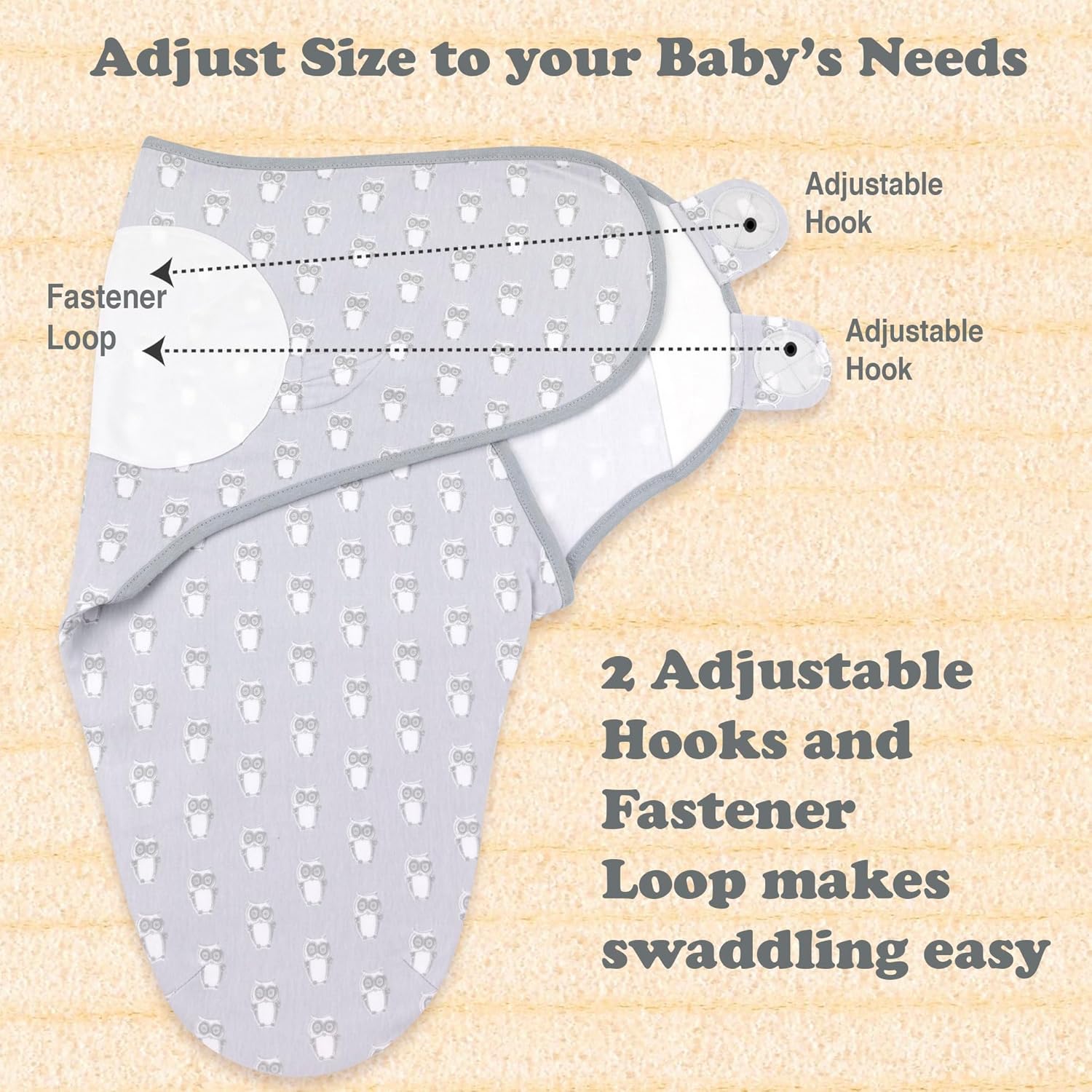 Bublo Baby Swaddles for Newborns – 3-Pack Infant Swaddles 0-3 Months – Adjustable Newborn Swaddle