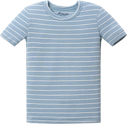 AVAUMA Stripe Pattern Baby Boys Girls Pajama Set Kids Toddler Snug fit Ribbed Sleepwear pjs for Daily Life Style
