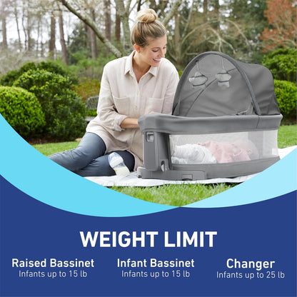 Graco Pack n Play Dome LX Playard with Baby Bassinet, Lightweight Portable Crib, Push-Button Fold