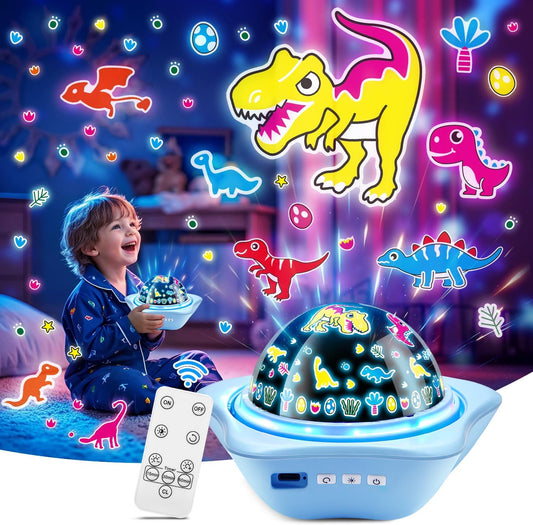 Onefire Star Projector Light Up Toys, Glow In The Dark Stars for Ceiling Projection Kids Toys,Dimmable Night Light Projector for Kids Room,Remote Dinosaur Toys for Boys,Dinosaur Gifts for Toddler Toys