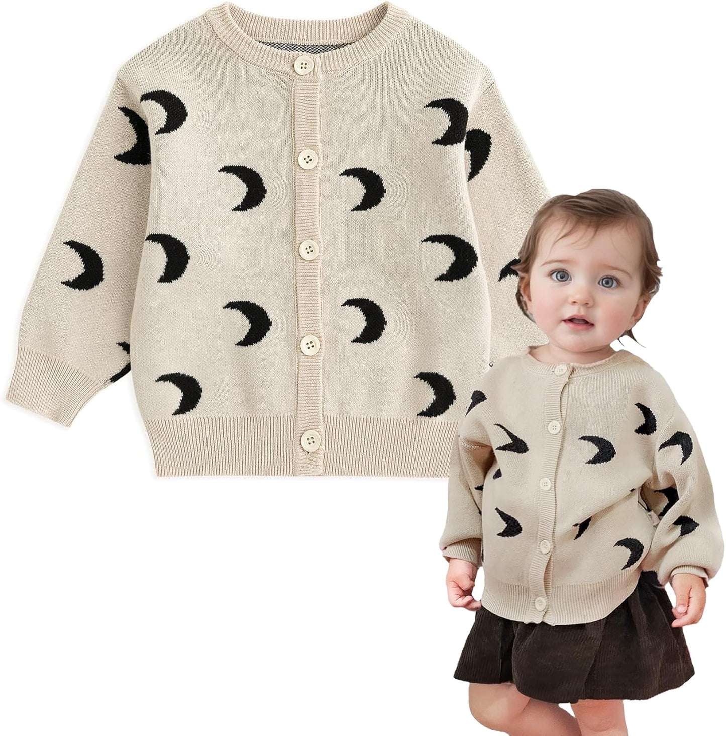 Simplee kids Baby Sweater Animal Leopard Printed Baby Cardigan for Autumn Fall…