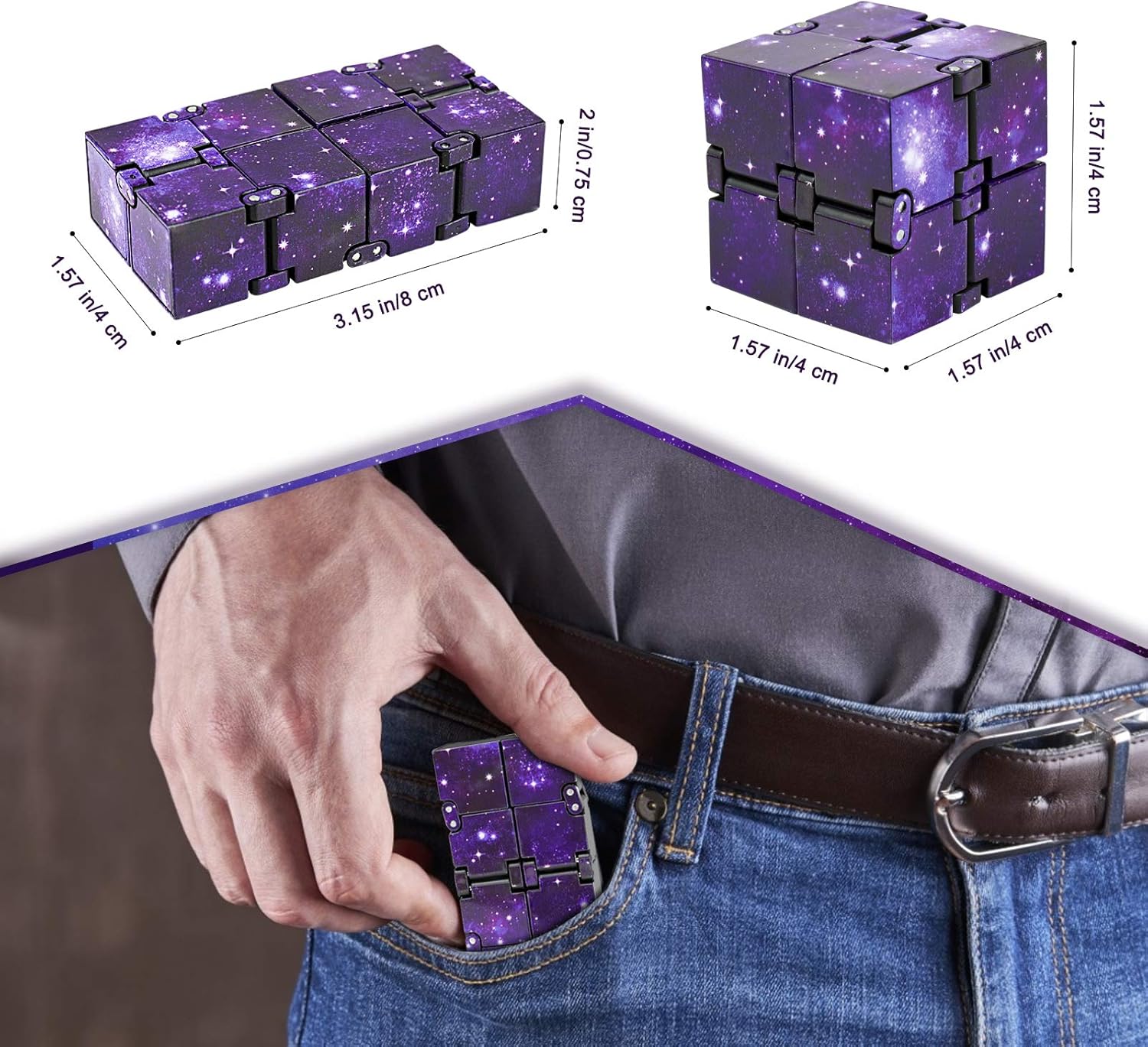 WUQID Infinitycube Fidget Toy Stress Relieving Fidgeting Game for Kids and Adults,Cute Pocket-sized