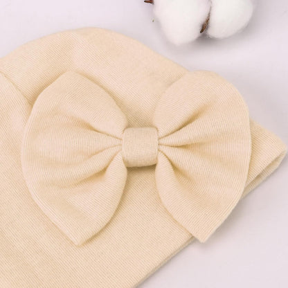 BQUBO Newborn Baby Hats Mittens Set Hospital Hat Beanie Infant Bow Hats Baby Gloves No Scratch Mittens for 0-6 Months