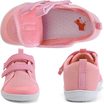WateLves Toddler Little Kids Wide Barefoot Shoes The First Walking Shoes Girls Boys Breathable Zero Drop Minimalist Sneakers with Wide Toe Box Natural to Grow
