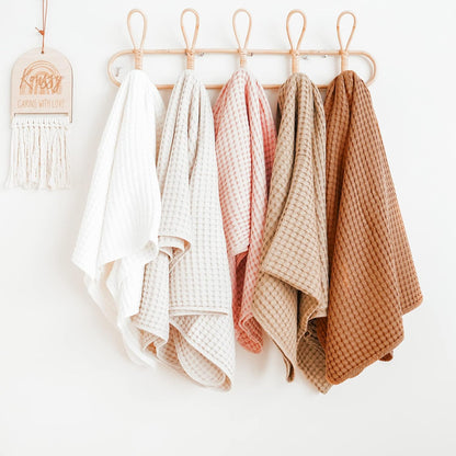 Konssy Waffle Baby Blanket - Soft & Cozy Nursery Swaddle Blanket, Lightweight Toddler Throw for