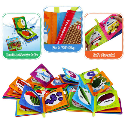 Dr.Rapeti 6 Pack Soft Books, Cloth Book, Bath Book, Baby Book, Crinkle Book