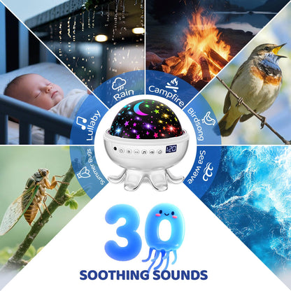 Baby Sound Machine with 30 Soothing Sounds,Night Light Projector with Star