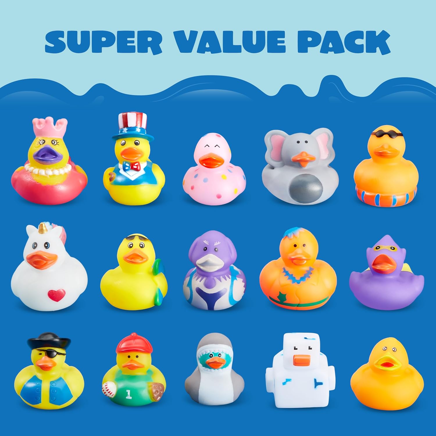 JOYIN 60 Pcs Rubber Ducks, Random Assortment Ducks Bulk with Mesh Carry Bag, Mini Rubber Duckies