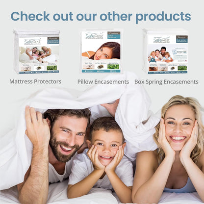 SafeRest Zippered Mattress Protector - Premium 12-15 Inch Waterproof Mattress Cover for Bed - Breathable & Noiseless Washable Mattress Encasement - Twin