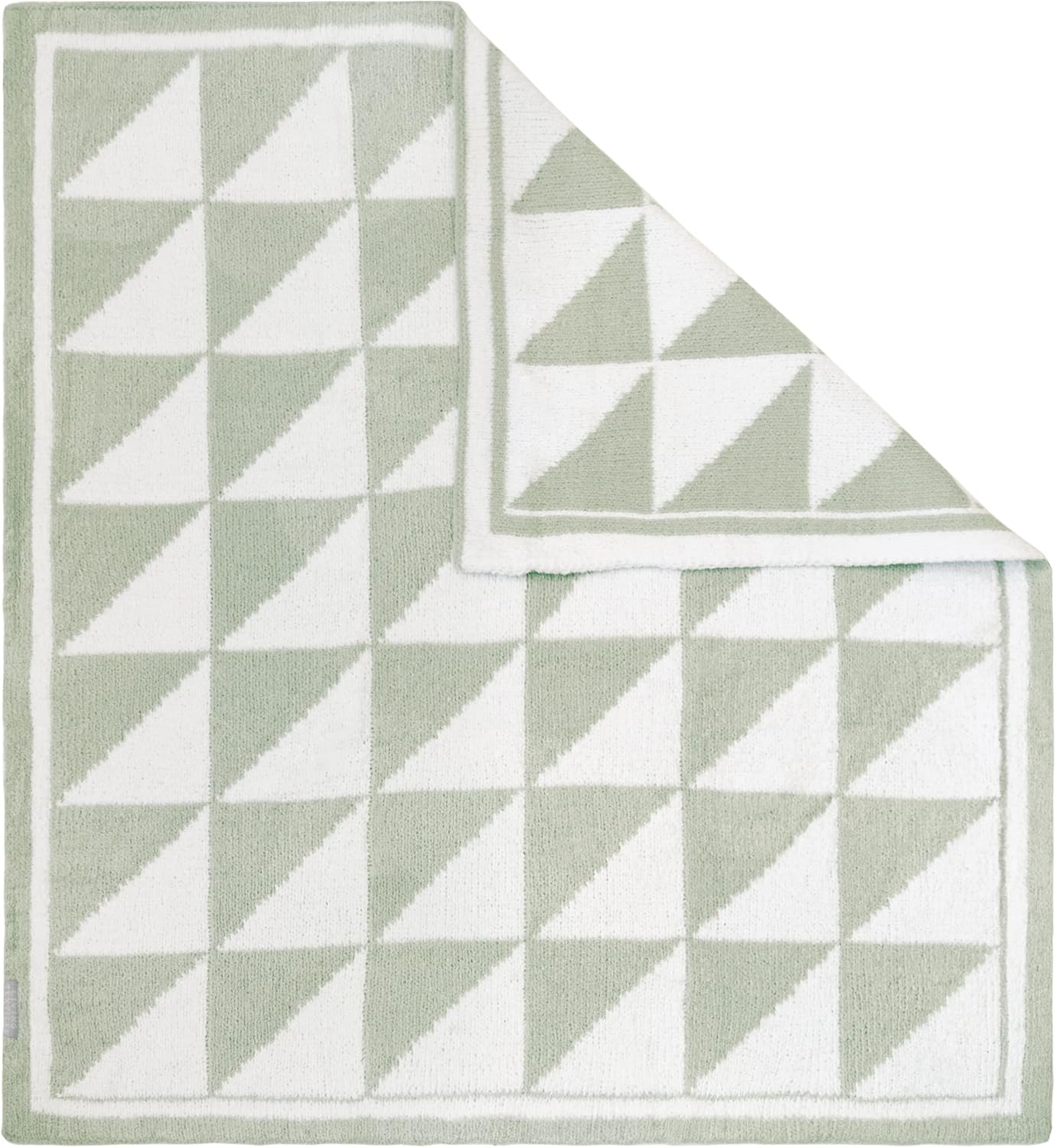 Living Textiles Chenille Baby Blanket - Sage Triangle Ultra Soft, Thick, and Versatile | Warm