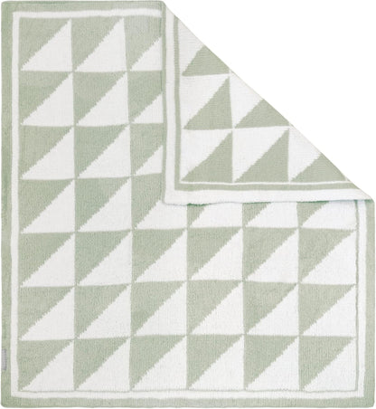 Living Textiles Chenille Baby Blanket - Sage Triangle Ultra Soft, Thick, and Versatile | Warm