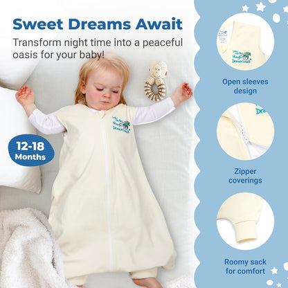 Magic Sleepsuit Baby Merlin's Cotton Baby Swaddle Transition Product - Soft and Cozy Design, Double Zipper for Easy Diaper Changes, Promotes Safe Sleep, 3-6 Months - Sage Green - Large 18-21lbs