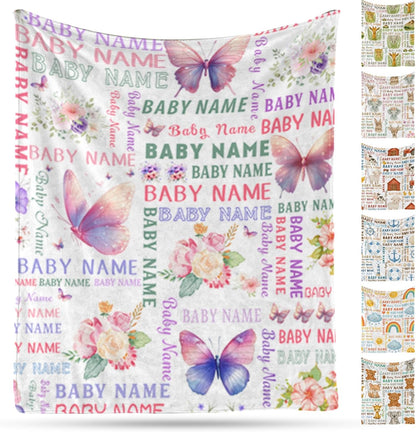 Ship Next Day, Personalized Baby Blanket – Printed in USA, Custom Baby Blanket for Boys & Girls