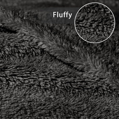 Exclusivo Mezcla Soft Fleece Throw Blanket for Couch, Super Soft Velvet Plush Bed Blanket, Fuzzy Cozy and Warm for All Seasons, 50x60 Inches, Dark Grey