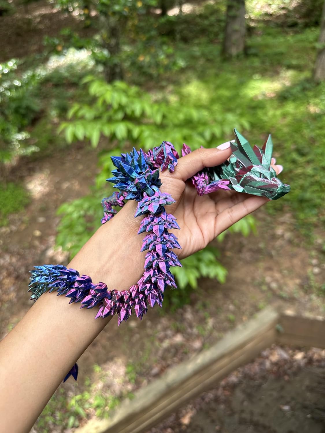 Crystal Dragon - Articulated Flexi Dragon - 3D Printed Gift (Baby, Purple/Blue/Green)