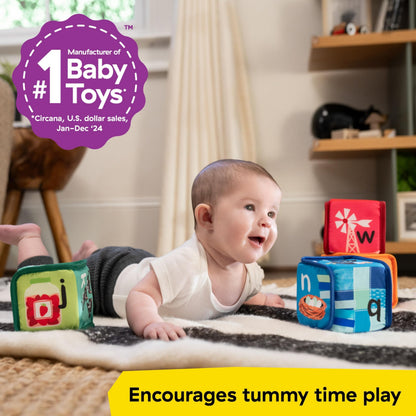 Baby Einstein Alpha Stacks Baby Learning Blocks, Soft, Multisensory Stacking Toys with Letters A-Z