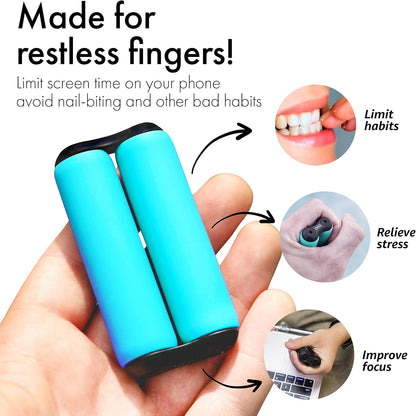 ONO Roller - Handheld Fidget Toy for Adults | Help Relieve Stress, Anxiety, Tension | Promotes Focus, Clarity | Compact, Portable Design (Junior Size/ABS Plastic, Teal)
