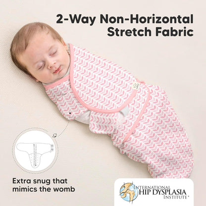 3-Pack Organic Baby Swaddle Sleep Sacks - Swaddles for Newborns, Infant 0-3 Months, Baby Girls