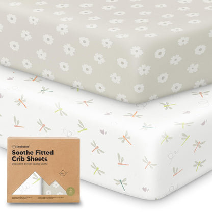 KeaBabies 2-Pack Organic Crib Sheets for Boys, Girls - 52x28 Fitted Crib Mattress Sheet Neutral