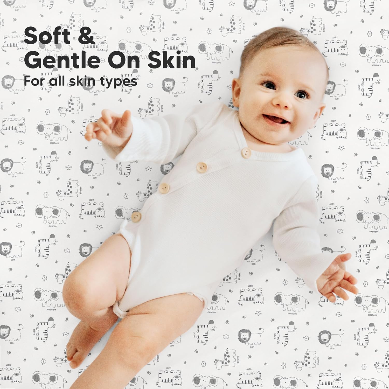 2-Pack Mini Crib Sheets Fitted - 38x26 Pack N Play Sheets for Pack and Play Mattress, Organic