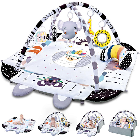 TFDER Baby Gym Play Mat, 8-in-1 Tummy Time Mat & Activity Gym, Washable Ball Pit, Infant Play Mat