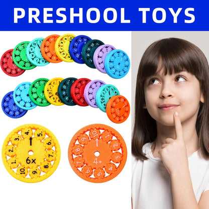 Math Fidget Spinners,Funny Educational Math Fact Tools,Math Learning & Education Toys Game,Creative Gift (18 PCS)