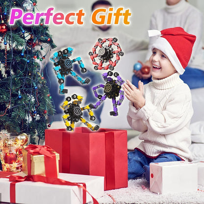 Transformable Fidget Spinners 8 Pcs for Kids and Adults Stress Relief Sensory Toys for Boys and Girls Fingertip Gyros for ADHD Autism for Kids (Fingertoy-8pc)