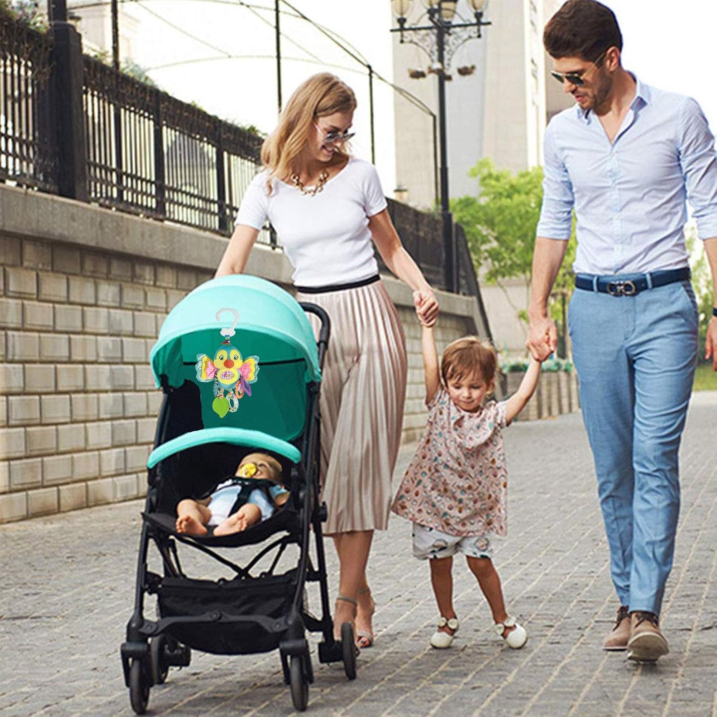 Baby Stroller and Car Seat Toys for Infant - Hanging Rattle Teether Clip on Soft Plush Baby Toys for Boys and Girls 3-12 Months