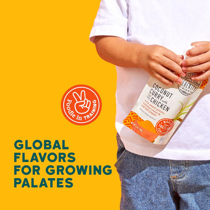 Serenity Kids 6+ Months Baby Food Pouches Chicken Coconut Curry Puree - Ethically Sourced Chicken &