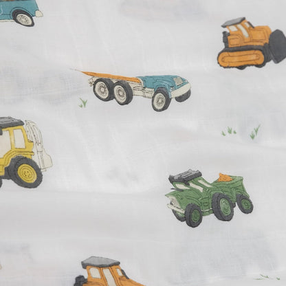 Little Unicorn Standard Pillowcase 2 Pack | Super Soft & Breathable Muslin Fabric | Snug Envelope Closure (Work Trucks)