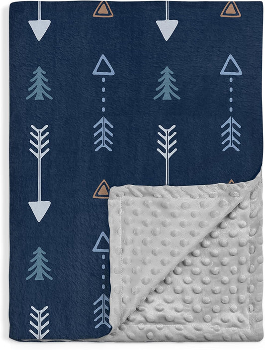 SANDJEST Kid Blanket for Boys with Double Layer Dotted Backing - Arrows Printed 30 x 40 Receiving