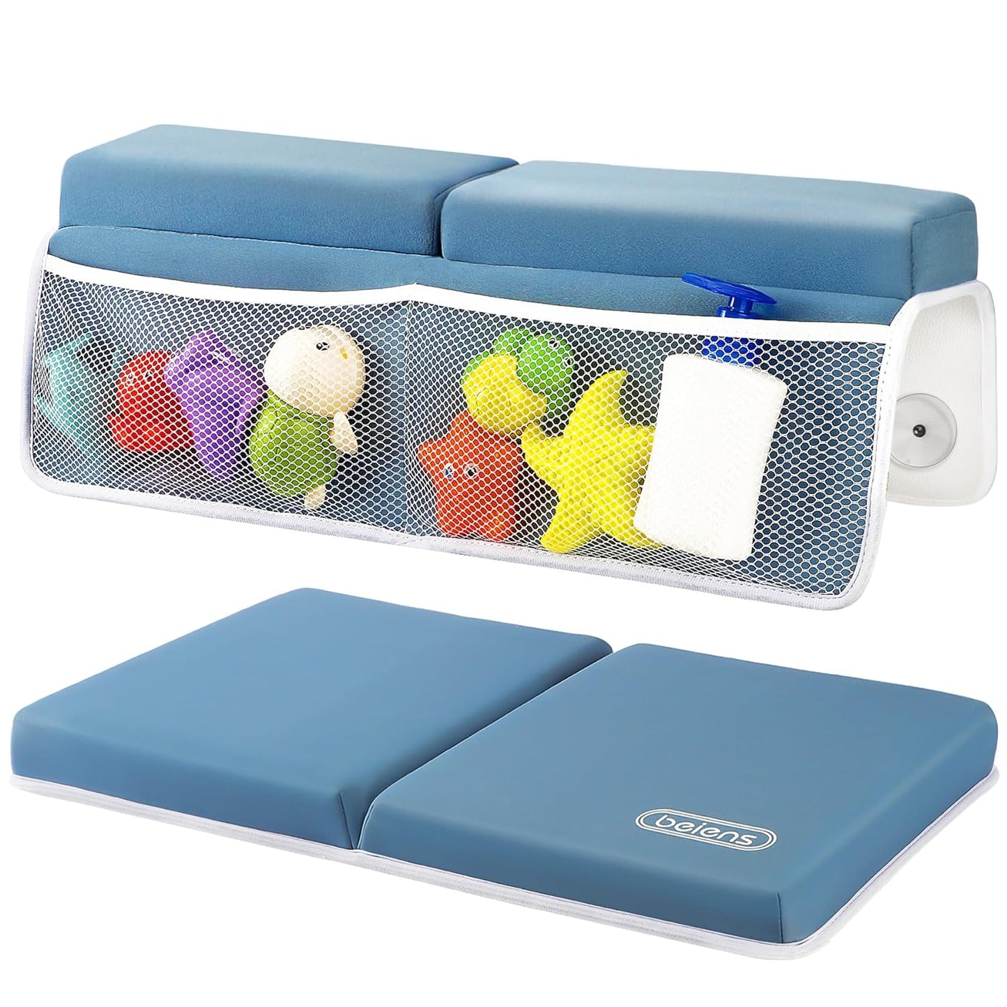 beiens Bath Kneeler and Elbow Rest Pad Set - 1.5'' Comfortable Thick Baby Bath Kneeler Pads, Quick