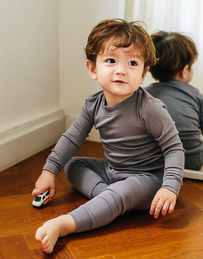 VAENAIT 6M-12Y Toddler Toddler Kids Toddler Girls Boys Soft Comfy Modal Tencel Solid Raglan Sleepwear Pajamas Pjs 2pcs Set