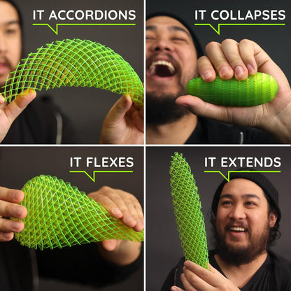 Big Morf Fidget Worm Green - Desk Fidgets for Adults - Quiet Morf Worm Fidget Toy Sensory Toys - Fun and Interactive Morf Fidget Toy for Kids - USA Patent Pending Morf Figgy Toys - Big - 2-Pack
