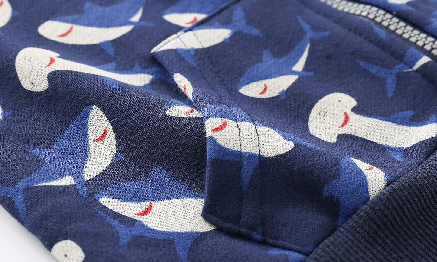 Baby Toddler Boys Dinosaur Hooded Zip Jacket Casual Outerwear Active Sweatshirt