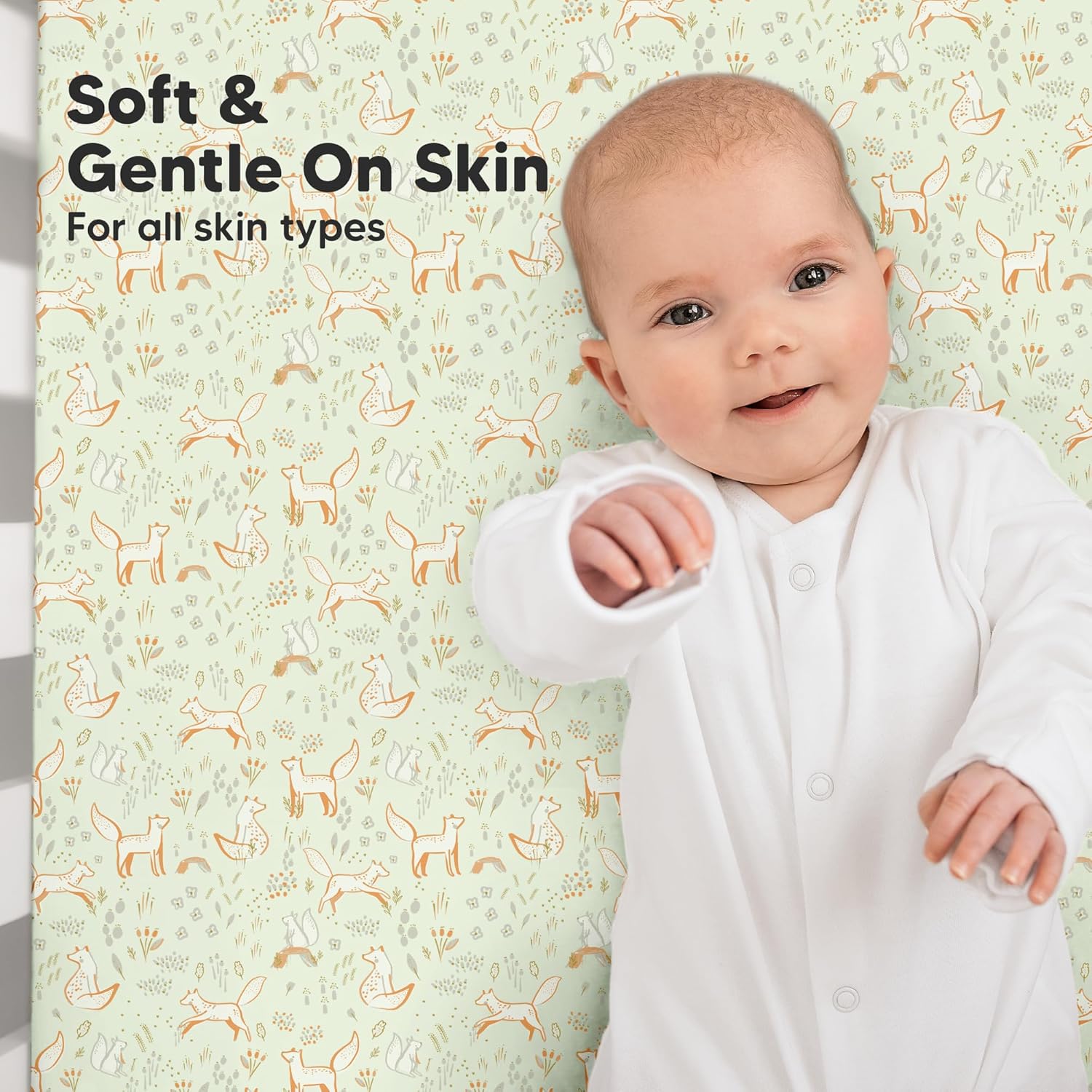 KeaBabies 2-Pack Organic Crib Sheets for Boys, Girls - 52x28 Fitted Crib Mattress Sheet Neutral