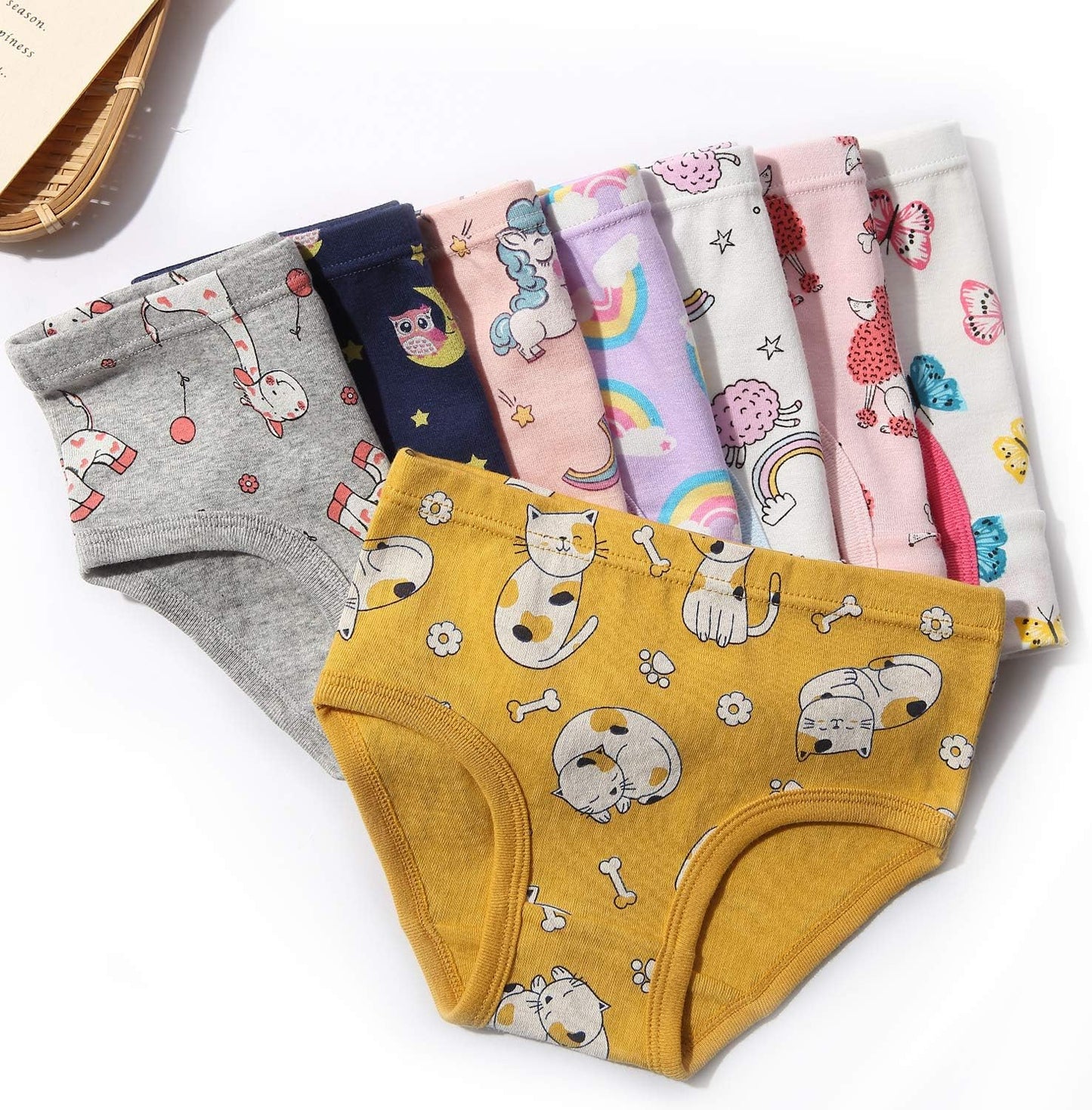 Girls' Cotton Brief Breathable Toddler Panties Kids Assorted Underwears 6-8 pieces