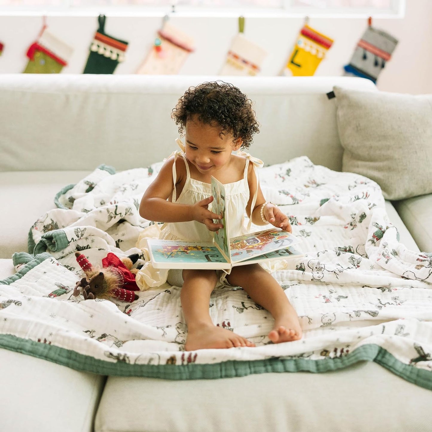 Little Unicorn Premium Quilted Throw | Super Soft, Multi-Layered Muslin XL Blanket| Great for Kids