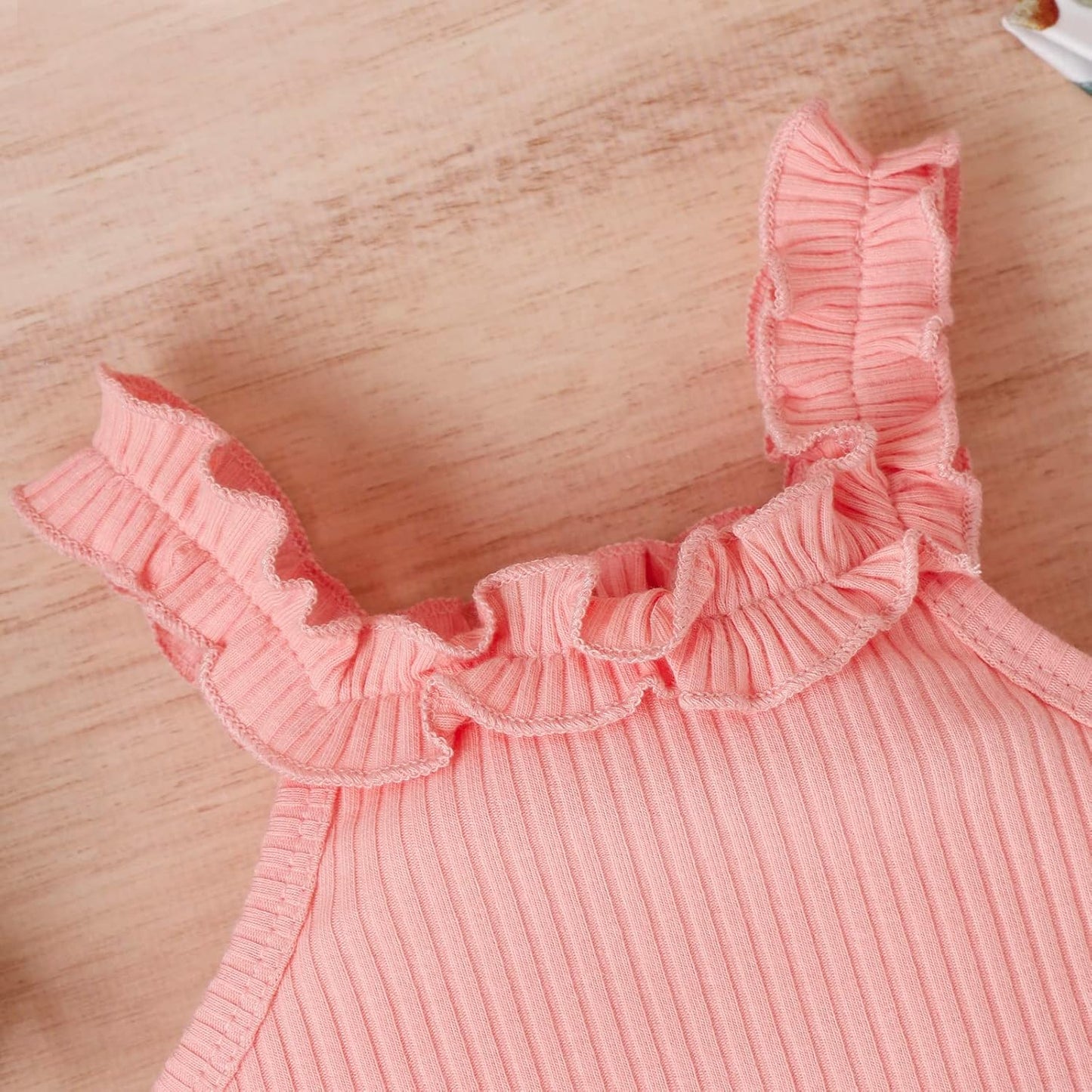 fhutpw Baby Girl Clothes Summer Cute Outfits 3 6 12 18 Months Spaghetti Strap Romper & Floarl Shorts Sets