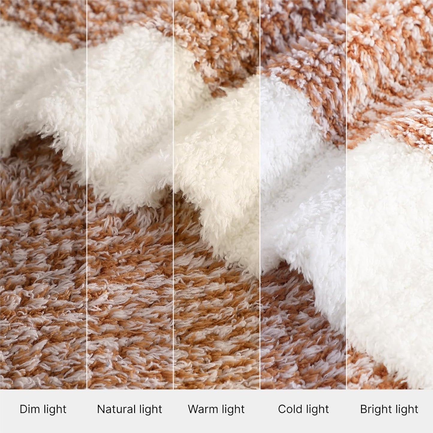 WRENSONGE Throw Blanket Cationic Dyeing Burnt Orange Soft Cozy Fluffy Warm Hand Made Throw Blankets