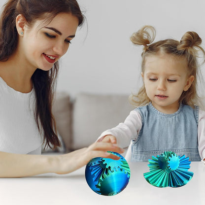 Gear Ball, Gear Sphere, 3D Printed Gear Ball Spin Ball or Cube Fidget Toy, Stress Ball, Fidget Ball, Gear Toy for Stress and Anxiety Relaxing (Color A)