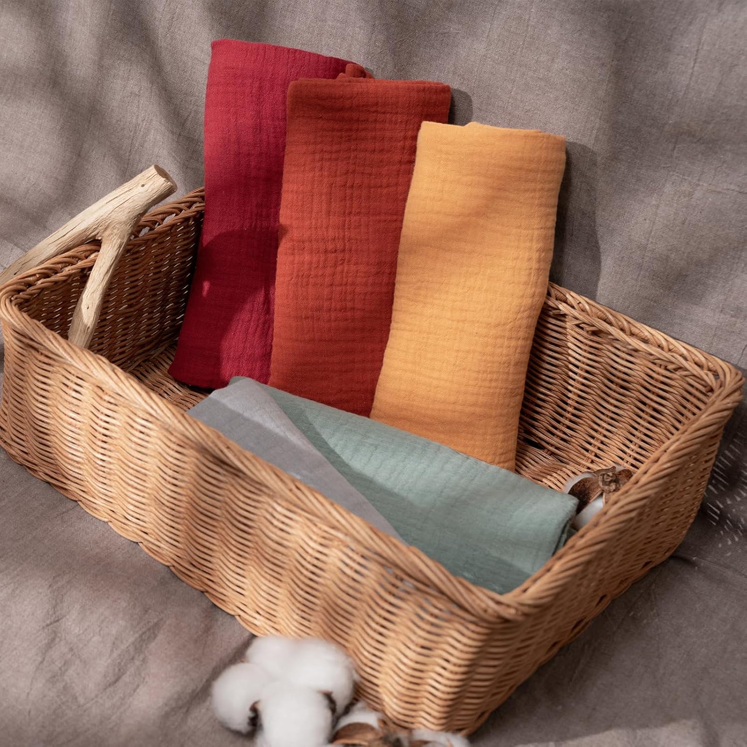 Muslin Receiving Blankets, Neutral Blanket Swaddling for Newborn Boys and Girls, 5 Pack Breathable