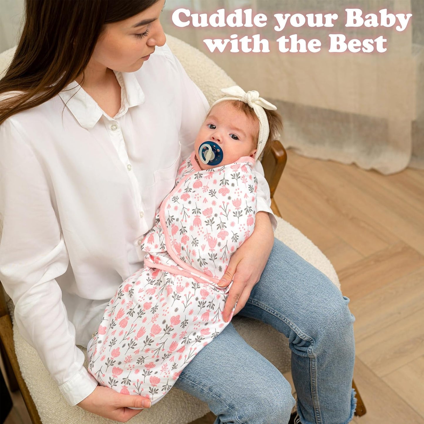 Bublo Baby Organic Swaddles for Newborns – Zipper Swaddles 0-3 Months, 3-Pack – Infant Sleep Sack