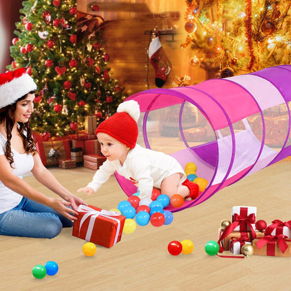 Moncoland Kids Play Tunnel Tent for Toddler, 6-ft Pop Up Crawl Toy Baby Children or Dog Cat with Breathable Mesh, Collapsible Gift Boy & Girl Indoor Outdoor Game(Colorful Mesh)